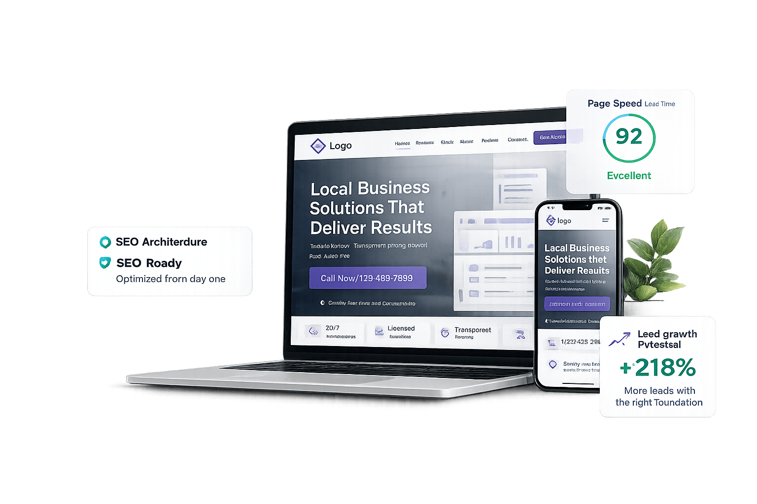 SEO-friendly website mockup for local businesses